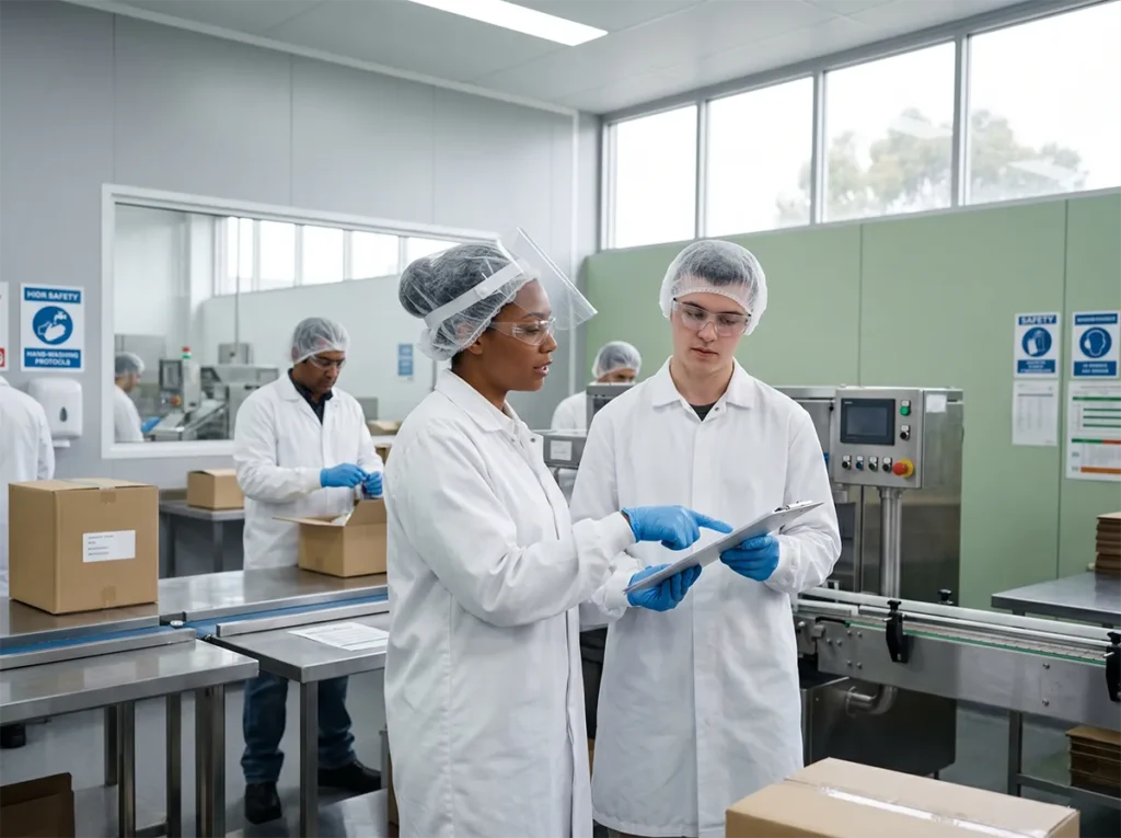 Practical labour hire partnership in a controlled food production environment.