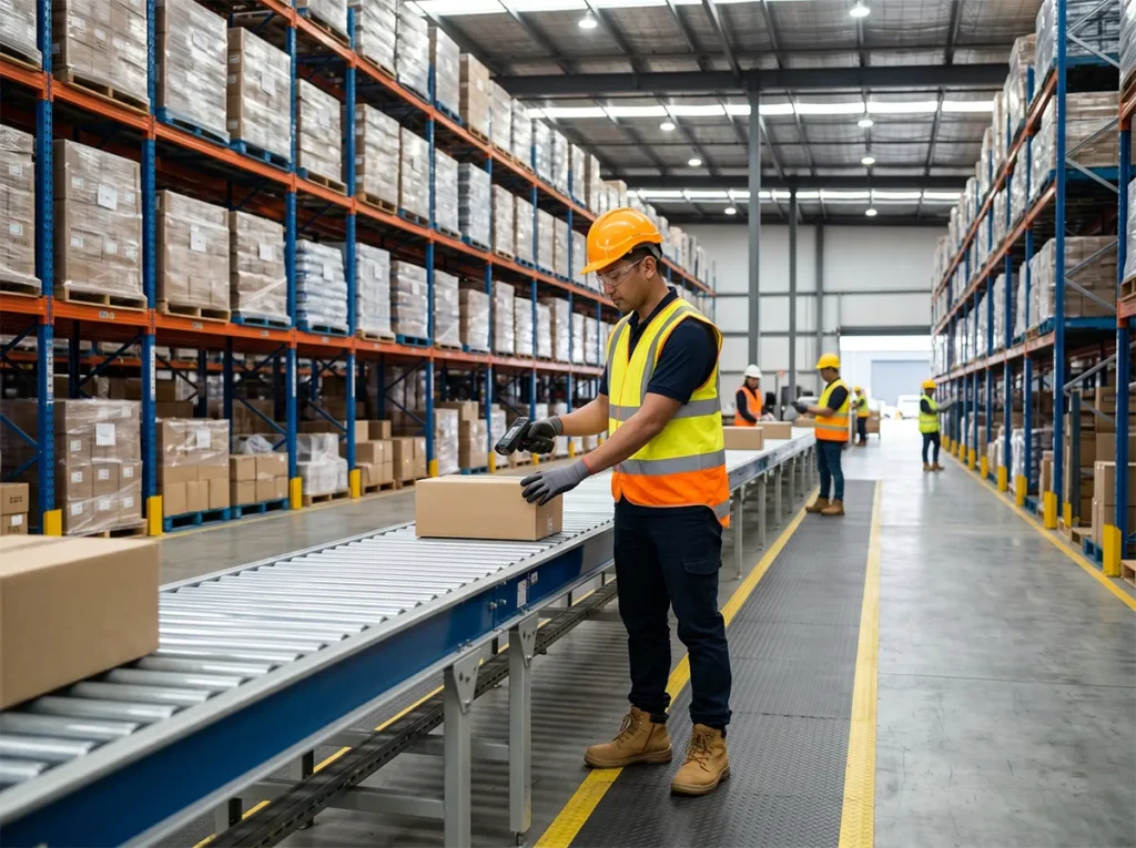 Warehouse worker fitting well into site workflow in South-East Melbourne.
