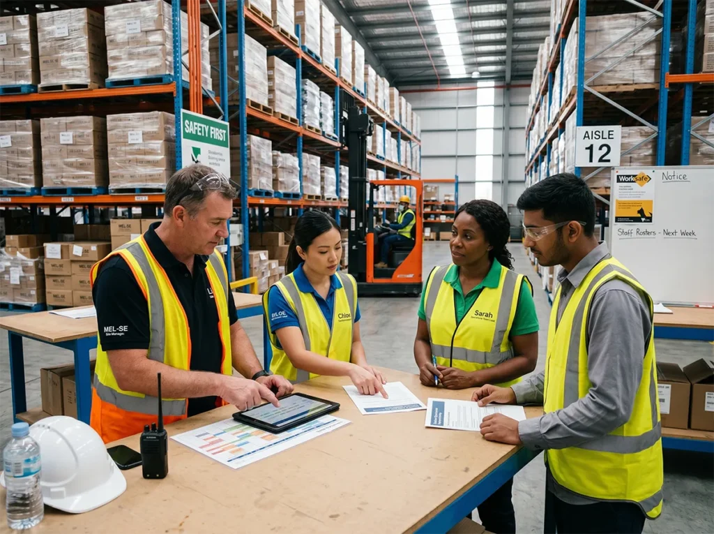 Site-aware workforce matching discussion in South-East Melbourne.