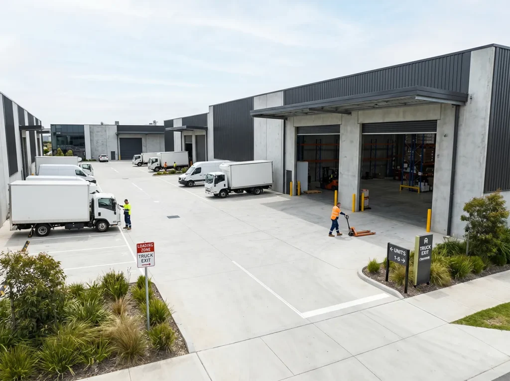 Warehouse and factory corridor in South-East Melbourne.